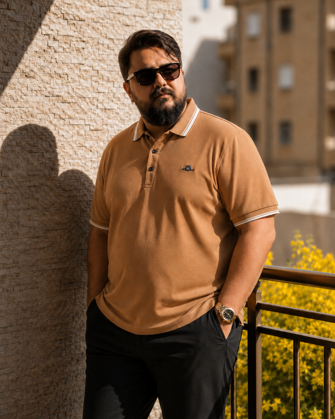 Golden Brown Hsl Polo T-Shirt |Plus