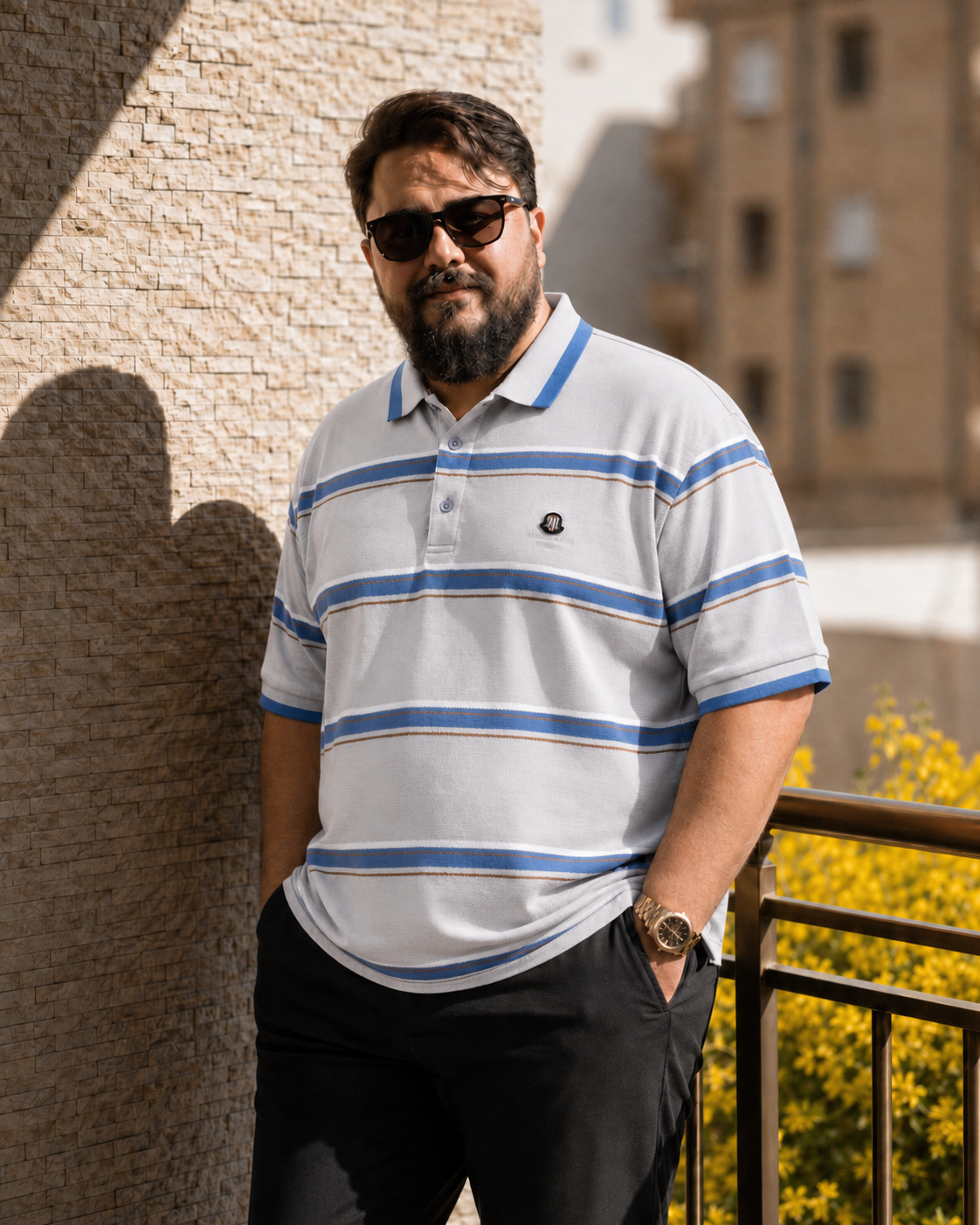 Silver Ash Contrast Polo T-Shirt |CNH