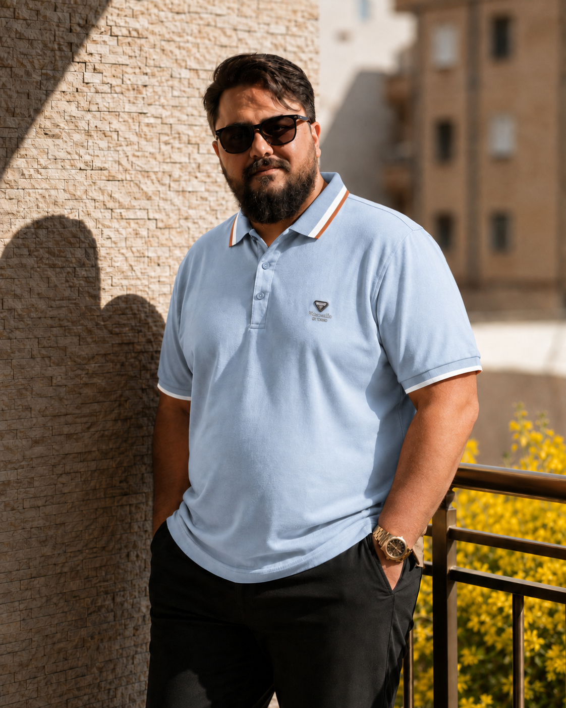 Light Sky Drb Polo T-Shirt |Plus