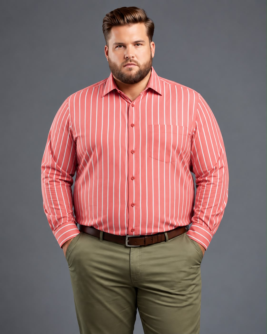 Rose Pink Stripe Shirt-PCS
