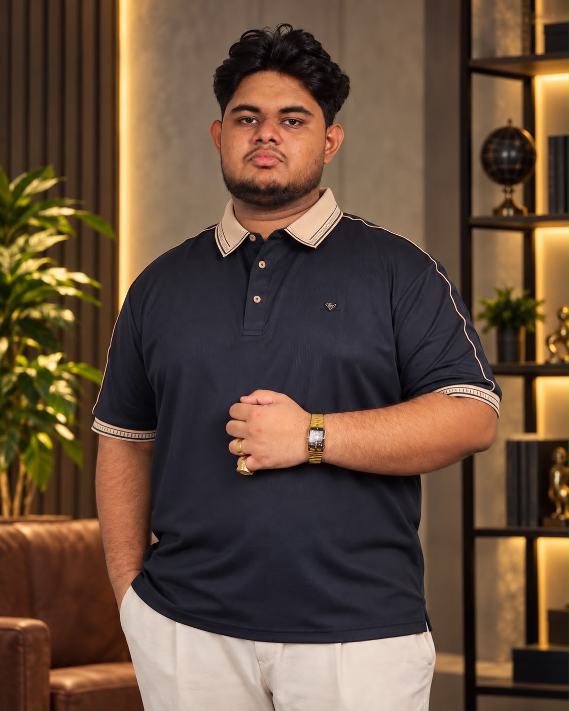 Nevy Blue Colour Polo T-Shirt-BRM