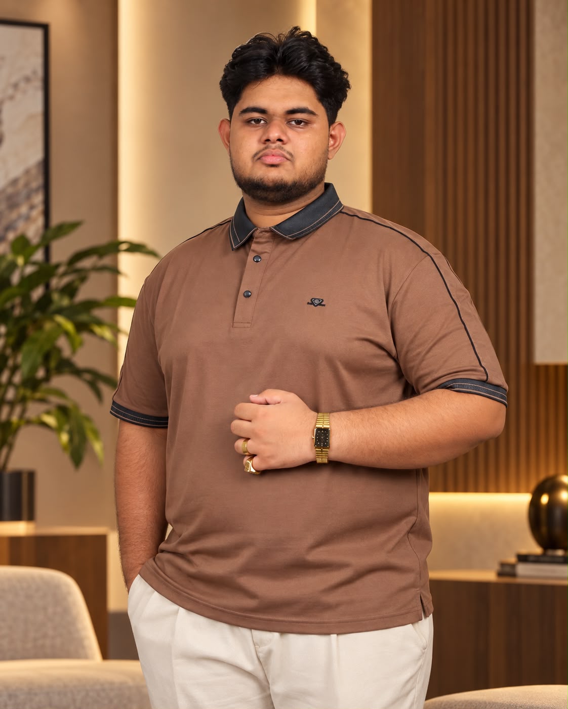Coffee Colour Polo T-Shirt-BRM