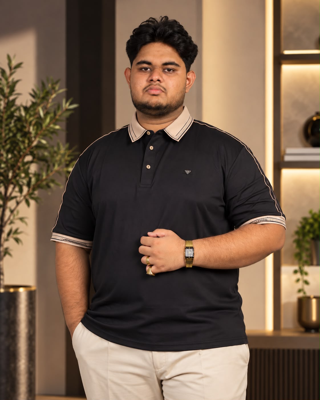 Black Colour Polo T-Shirt-BRM