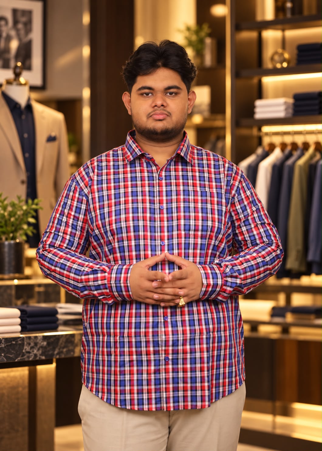 Maroon Blue Stripe Shirt |PSS