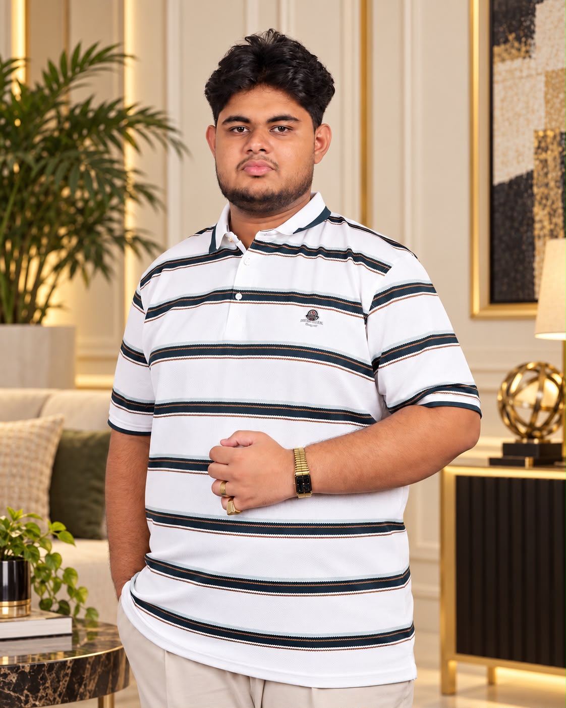 White Contrast Polo T-Shirt |CNH