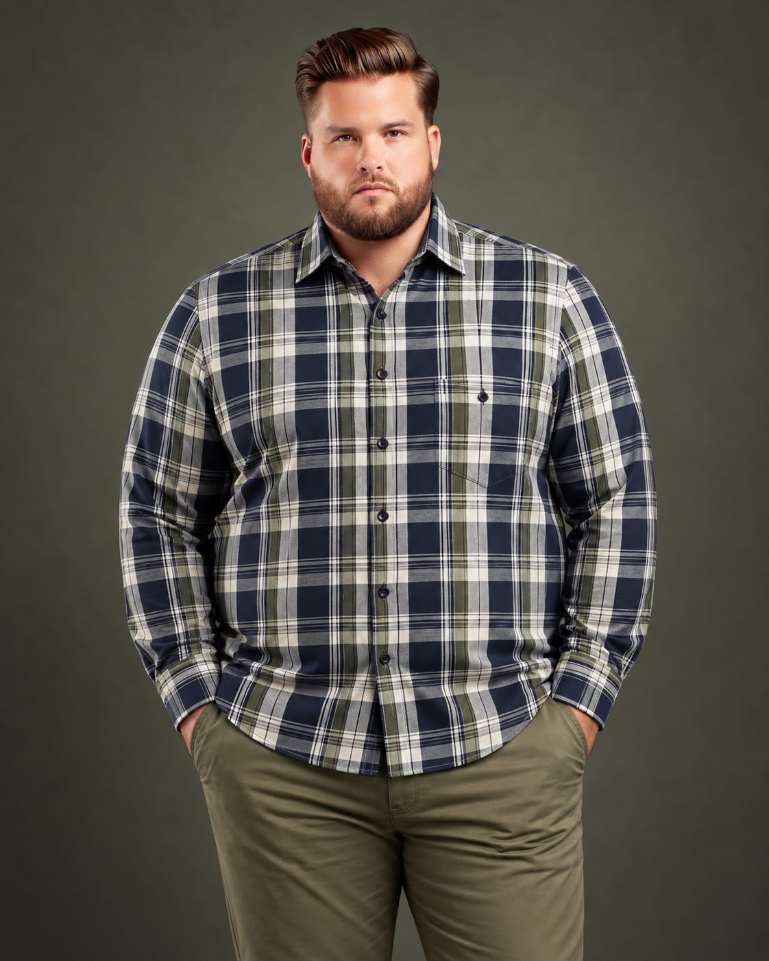 Black Olive Stripe Shirt-PSS