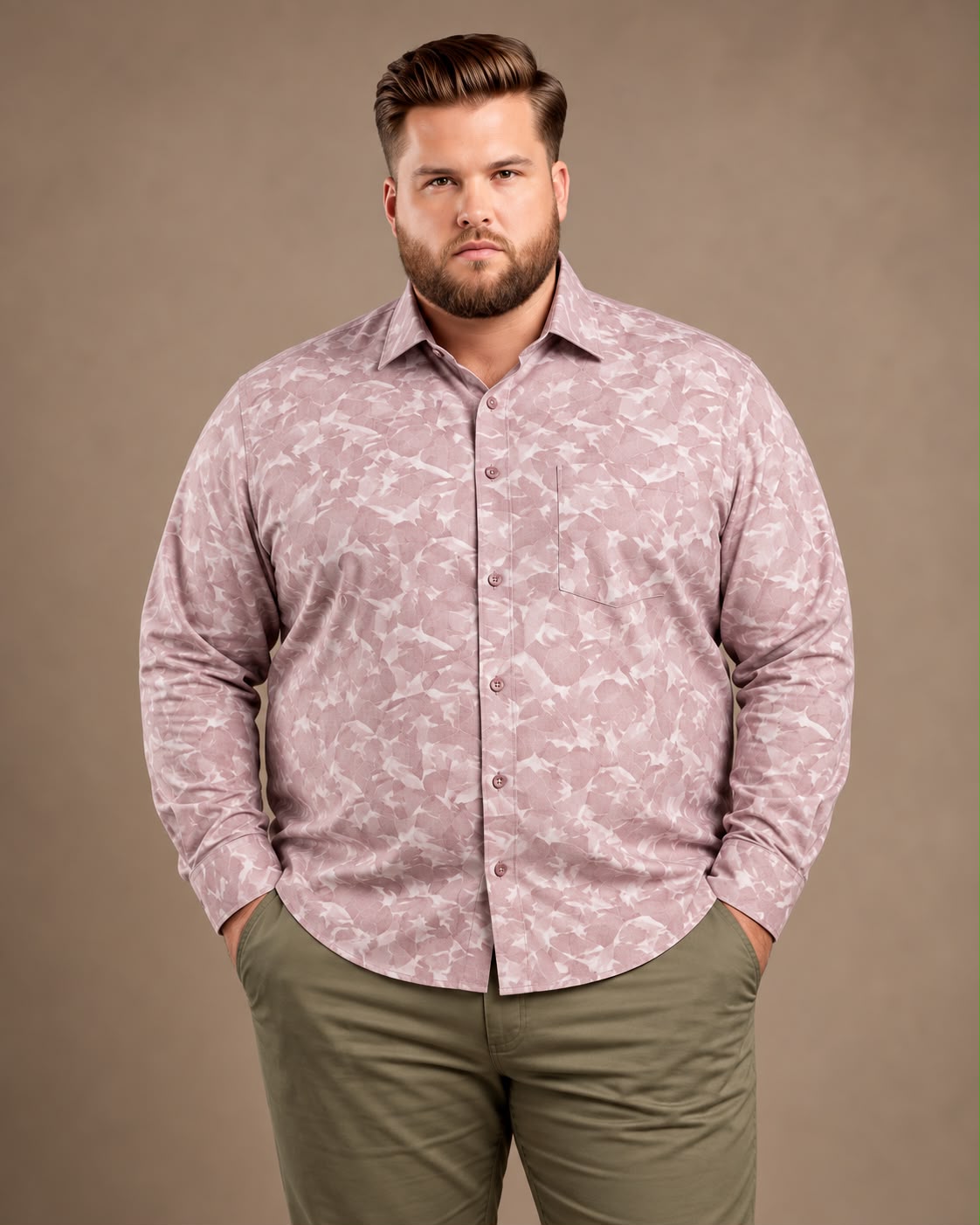 Light Pink Colour Printed Shirt-PPS