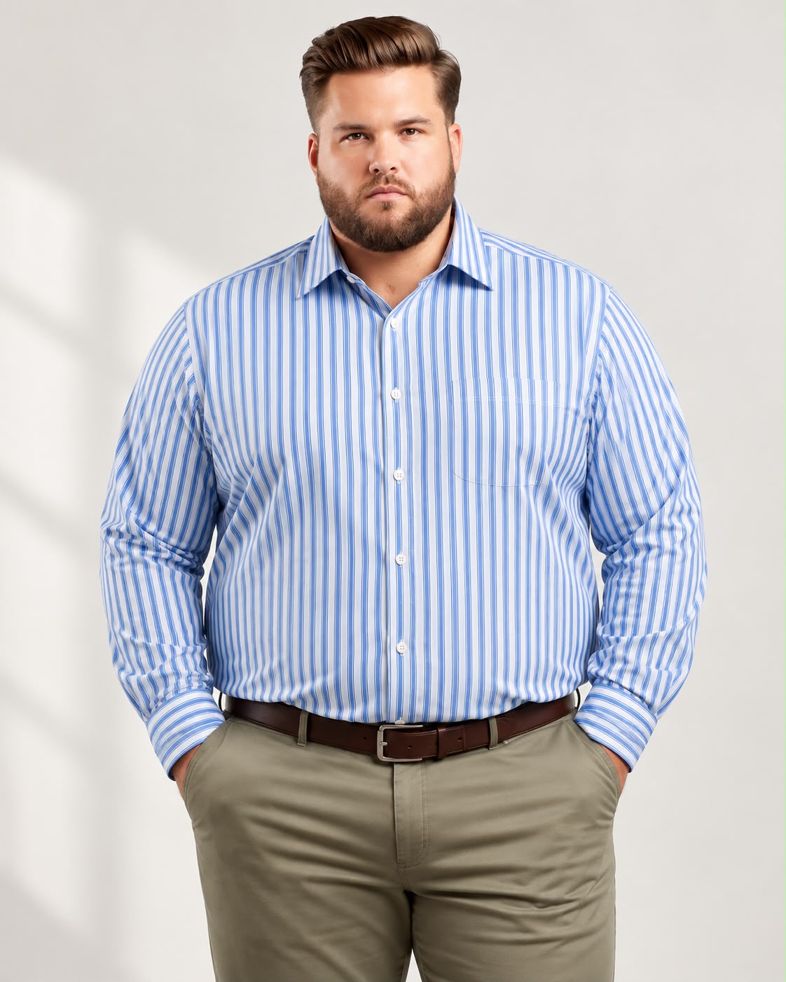 White Blue Stripe Shirt-PCS
