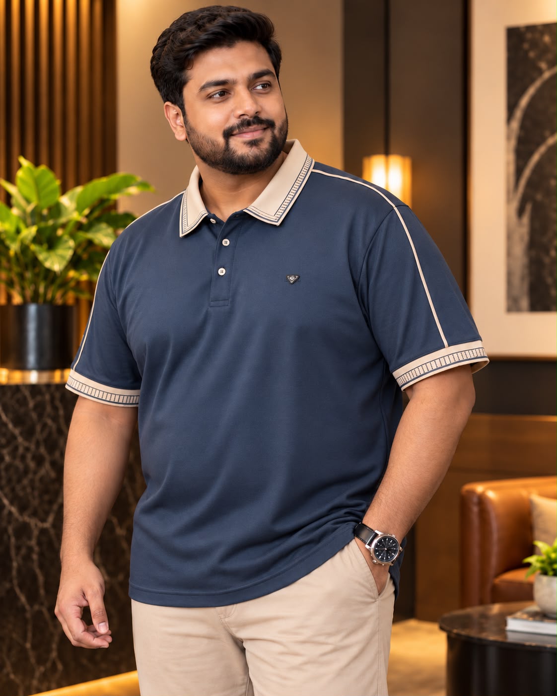 Nevy Blue Colour Polo T-Shirt-BRM