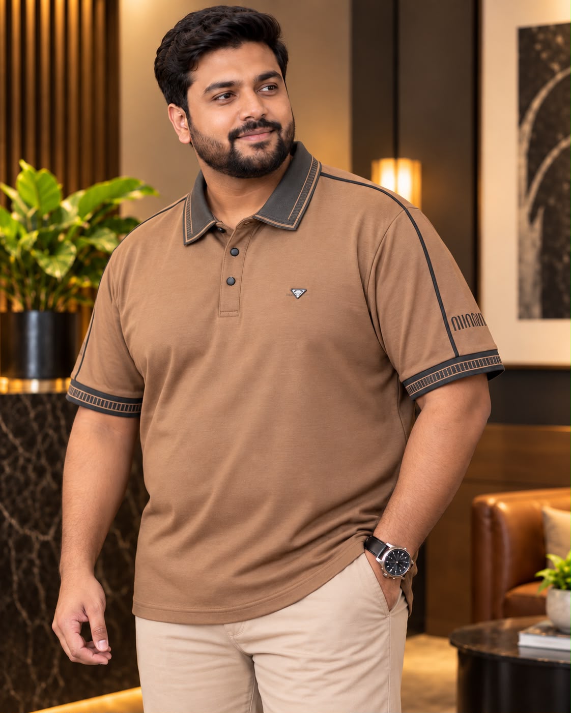 Coffee Colour Polo T-Shirt-BRM