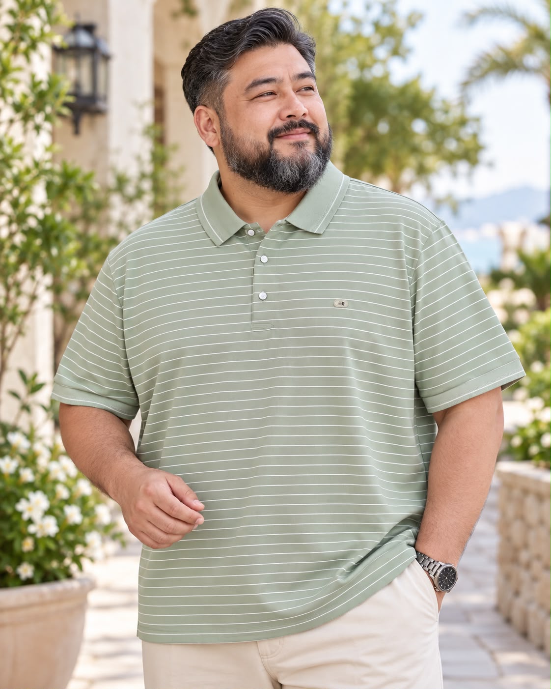 Mint Stripe Polo T-Shirt |THF