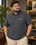 Black Stripe Polo T-Shirt |THF